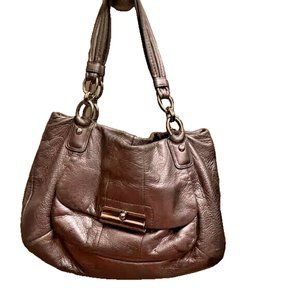 Coach Kristin SILVER Leather Zip Tote Hobo Shoulder Bag 16814 w/dust bag